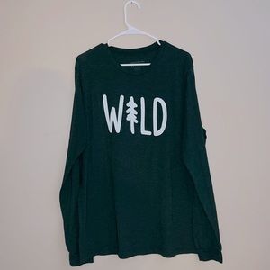 XL GREEN LONG SLEEVES KEEP NATURE WILD SHIRT